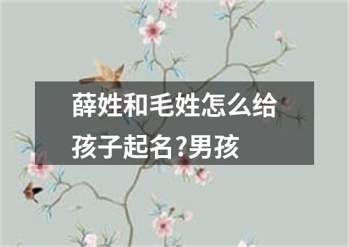 薛姓和毛姓怎么给孩子起名?男孩
