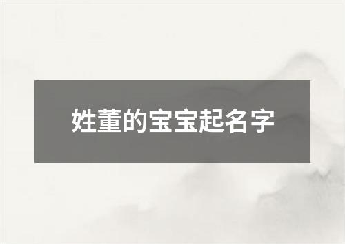 姓董的宝宝起名字