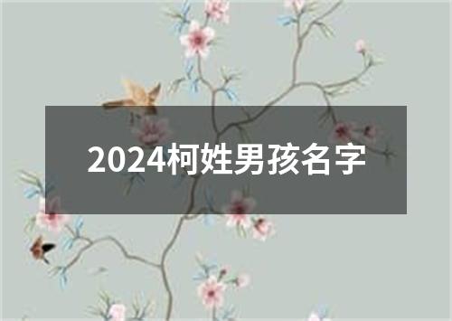 2024柯姓男孩名字