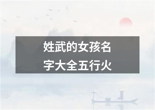 姓武的女孩名字大全五行火