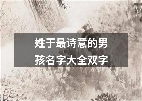 姓于最诗意的男孩名字大全双字