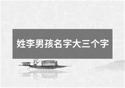 姓李男孩名字大三个字