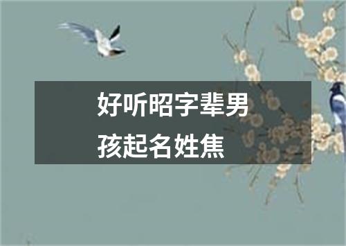 好听昭字辈男孩起名姓焦