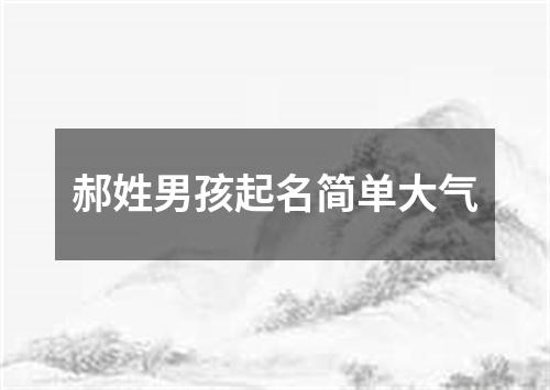 郝姓男孩起名简单大气