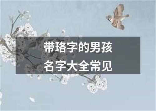 带珞字的男孩名字大全常见