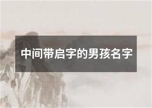 中间带启字的男孩名字