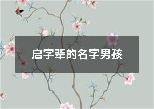 启字辈的名字男孩
