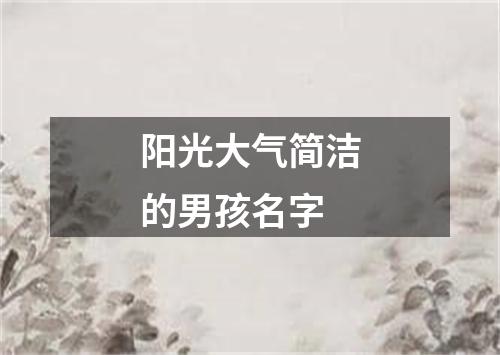阳光大气简洁的男孩名字