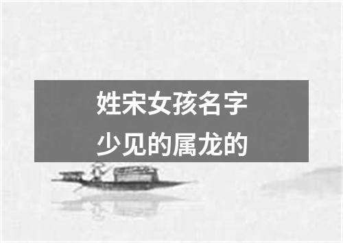 姓宋女孩名字少见的属龙的