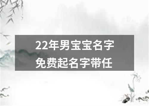22年男宝宝名字免费起名字带任