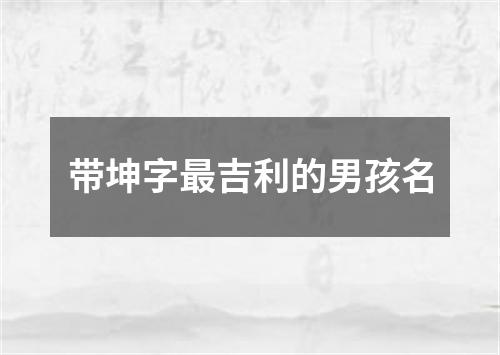 带坤字最吉利的男孩名
