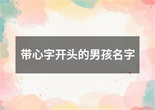 带心字开头的男孩名字