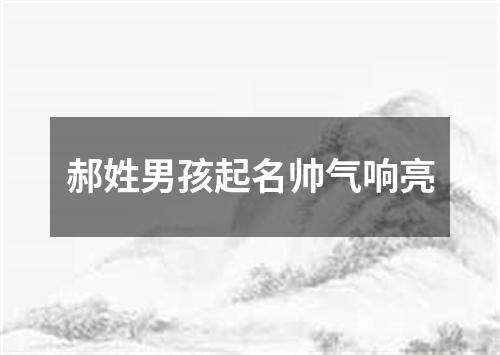 郝姓男孩起名帅气响亮