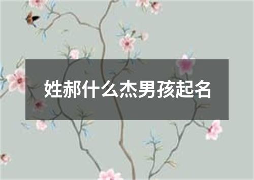 姓郝什么杰男孩起名