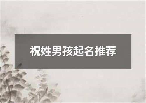 祝姓男孩起名推荐