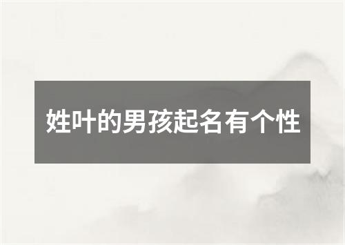 姓叶的男孩起名有个性