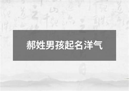 郝姓男孩起名洋气