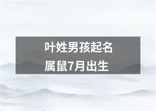 叶姓男孩起名属鼠7月出生