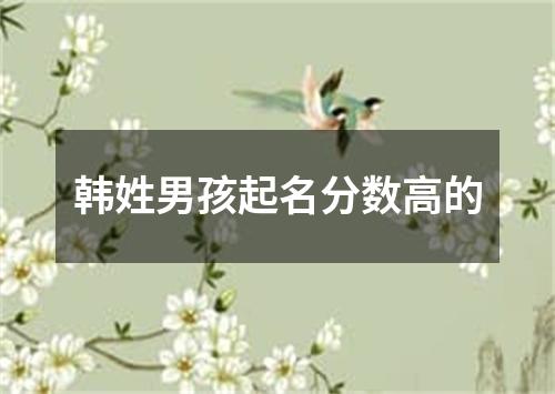 韩姓男孩起名分数高的