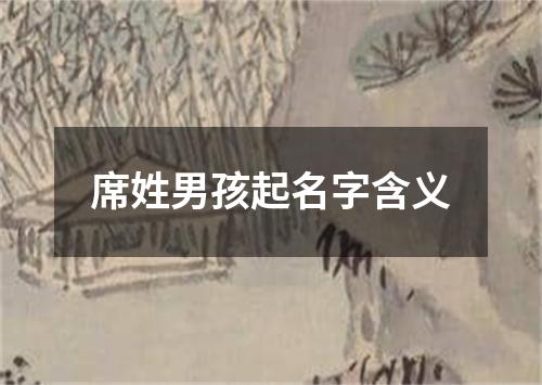 席姓男孩起名字含义
