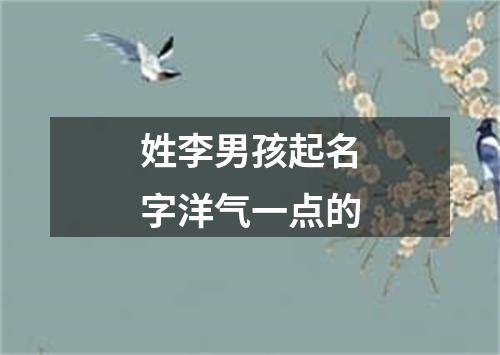 姓李男孩起名字洋气一点的