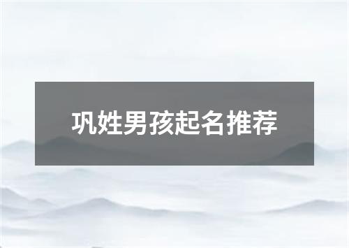 巩姓男孩起名推荐