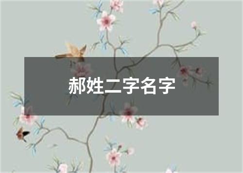 郝姓二字名字