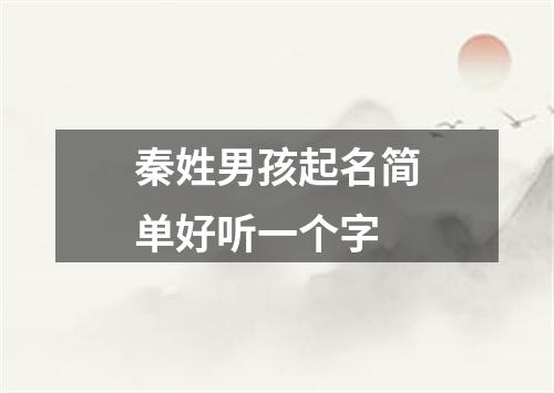 秦姓男孩起名简单好听一个字