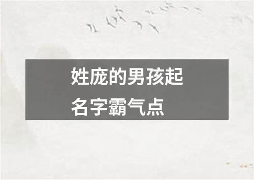 姓庞的男孩起名字霸气点