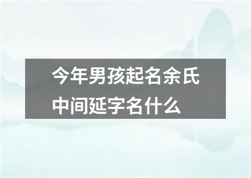 今年男孩起名余氏中间延字名什么
