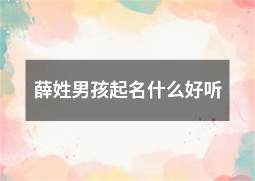 薛姓男孩起名什么好听