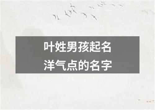 叶姓男孩起名洋气点的名字