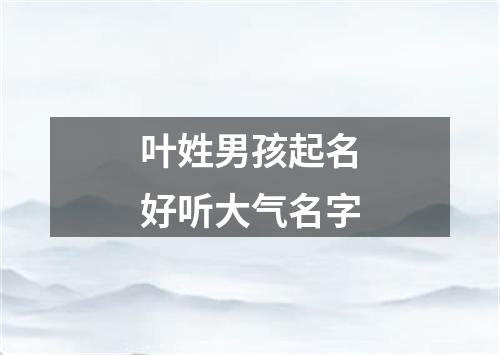 叶姓男孩起名好听大气名字