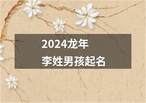 2024龙年李姓男孩起名