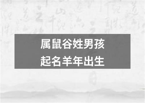 属鼠谷姓男孩起名羊年出生