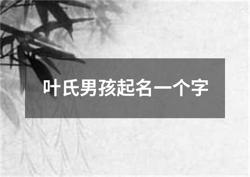 叶氏男孩起名一个字