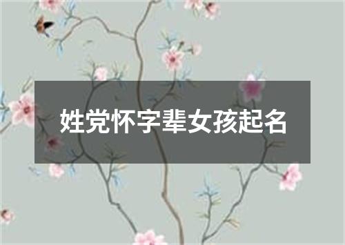 姓党怀字辈女孩起名