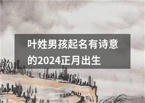 叶姓男孩起名有诗意的2024正月出生
