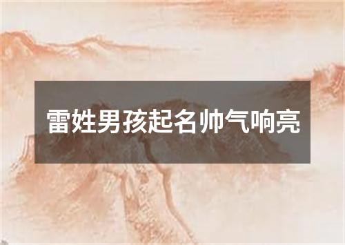 雷姓男孩起名帅气响亮