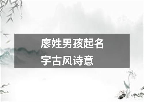 廖姓男孩起名字古风诗意