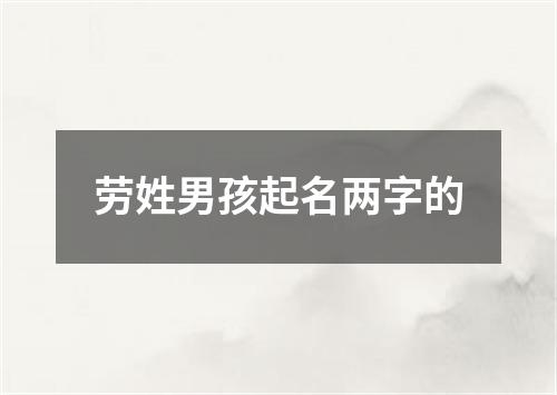 劳姓男孩起名两字的