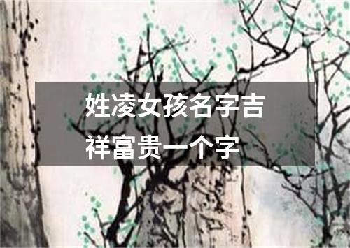 姓凌女孩名字吉祥富贵一个字