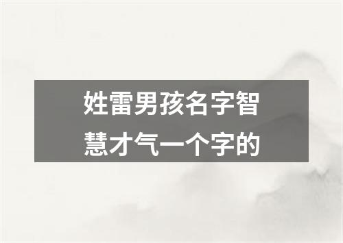 姓雷男孩名字智慧才气一个字的