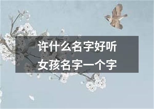 许什么名字好听女孩名字一个字