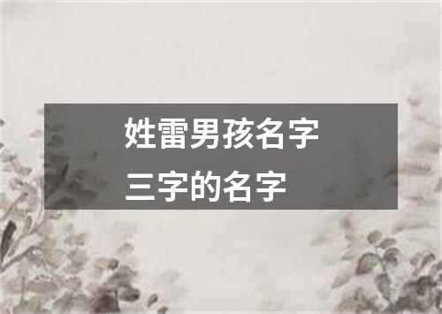姓雷男孩名字三字的名字