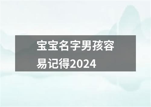 宝宝名字男孩容易记得2024