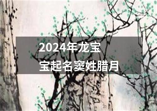 2024年龙宝宝起名窦姓腊月