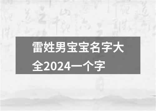 雷姓男宝宝名字大全2024一个字