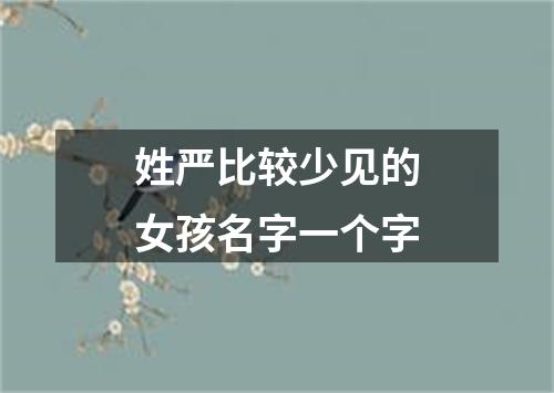 姓严比较少见的女孩名字一个字