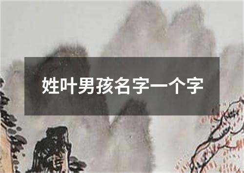 姓叶男孩名字一个字